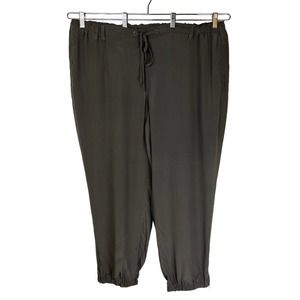 NEW Eileen Fisher Silk Ankle Cargo Pants 2X Pockets Tapered Zip Leg High Rise